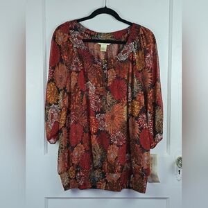 NWT New York Design Company Fall Blouse L to XL